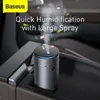 Baseus Samochód Air Nawilżacz Aromat Essential Oil Dyfuzor do oczyszczacza domowego USB Mogger Mist Mister Odłącz się nawilżanie 210724