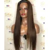 30 tum Indian Middle Upart 100% Human Hair Wigs #4 Ljusbruna Justerbara remmar GLUELESS 1x4 U DEL PERIGS FULL MASKIN MADE Remy 100% obearbetad 250densitet