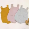 Bébé Body Mode Couleur borns Fille Tricoté Vêtements Coton Garçons Barboteuse Sans Manches Infant Pocket Toddler Enfants Combinaisons 210417