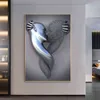 Nordic Couples Metal Figure Statue Wall Art Modern Painting Poster Lover Sculpture Printmaking Used for Corridor Room Home Decor H1110