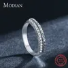 Vintage Sparkling Clear CZ Ring 100% 925 Sterling Silver Bagues empilables pour les femmes Déclaration de mariage Fine Jewelry 210707