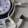 Anchor Clock Beach Sea Theme Nautical Ship Wheel Rudder Steering Wheel Decor Wall Hanging Decoration H1230