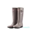 Rainboots kvinnor kn￤h￶ga vattenst￶vlar sp￤nne l￥nga r￶r h￶gkvalitativa vattent￤ta skor kvinnor gummi pvc regn st￶vlar