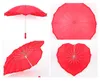 Red Heart Shape Umbrella Romantic Parasol Long-handled Umbrellas for Wedding Photo Props-Umbrella Valentine's Day gift SN3122