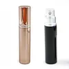 Lyx 7ml resor aluminium parfymflaska Rör sken Ljusa flaskor Atomizer Spray Travel Glass Refillerbar rör Vail Atomizing flytande behållare Provförpackning