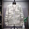 Giubbotto bomber da uomo con stampa grafica con cerniera frontale senza maglietta Camouflage Plus Size Cappotto da baseball allentato grasso casual 220119