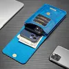 Mobiele telefoon tas Universele zak portemonnee met magnetische gesp flip kaart slot portemonnee lederen case cover