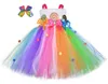 Vêtements européens, japonais et coréens pour enfants, jupe bonbon en Tulle, jupe de princesse sucette arc-en-ciel pour filles