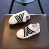 Siyah Beyaz Çizgili Çocuk Ayakkabı Çocuk Kız Moda Karakter Bebek Ayakkabıları Çocuklar Öğrenci Flats Yürüyor Kız Sneakers B12131 210329