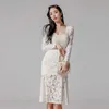 Lace Korean Ladies Fall Långärmad Sexig Harajuku Nattklubb Lös festklänning för kvinnor Kina Kläder 210602