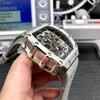 Heren luxe roestvrijstalen limitde-editie automatisch mechanisch horloge ontwerp horloges rubberen band RM11-03282v