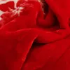 Dekens rode bloem super zachte warme dubbele laag voor winter dikke deken bruiloft bed voeringen platte blad koningin