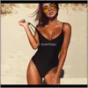 Kvinnors Badkläder Kläder Kvinnor Sexig High Cut Swimming Suit Backless One Piece Baddräkt Swim Thong Badkvinna M YH8BE