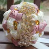 2021 Wedding flowers Rhinstones Bridal Bouquets Bridesmaid Holding Flower Sweet 15 Quinceanera Bouquet Artificial Rose Wedding Bouquet