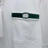 21SS 남성 여성 Luxurys 폴로스 그린 스트라이프 편지 자수 옷깃 티셔츠 통기성 남녀 대학 스타일 폴로 셔츠 M-XL