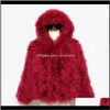 Womens Faux Est Lady Encryption Double Hooded Jacket Coat Women Warm 100Natural Genuine Ostrich Fur Jackets1 Jmsq6 Gtc6B