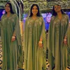 Longitud 150 cm Vestidos africanos para las mujeres Dashiki Diamond con cuentas tradicionales de la ropa de Boubou Abaya Muslim