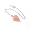 Reiki Healing Pendulums Radiesthesie Natuurstenen Hangers Amulet Crystal Pendulum voor Mannen Dames Pendulos Necklace