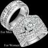 Wedding Rings Luxury Fashion His And Hers Couple Mens Stainless Steel Womens Infinity Princess Eternity Band Ring Set243e