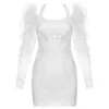 Mini Jurk Dames Lente Zomer Sexy Jurken Bodycon Mesh Elegante Halter Party 210515