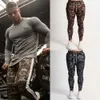 Fashion Men New Camo Print Joggers Pencil Pants Male Side Striped Elastic Waist Drawstring Camouflage Pant Casual Trousers