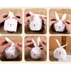 50/pcs Wedding Gift Wrap Plastic Candy Rabbit Ears Easter Bag Cookie Packaging Box Companion Hand Boxes Pearl Return Gifts RRF12139