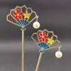 Fermagli per capelli Barrettes Bastoncini di metallo in stile giapponese cinese con nappe Perle finte Ventaglio Bacchette Forcine Accessori Gioielli