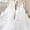 Kvinnor mode kant broderi vit halter klänning kvinnlig chic ärmlös spets upp strand stil en linje sommar vestido ds8201 210416