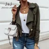 Casual Women Spring Faux Pu Leather Jacket Coat Suede Pockets Buttons Short Jacket Streetwear Ladies Shirt Outwear Overshirt 210518