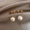 Elegant Lady Style Pearl Örhängen Geometrisk Beaded Dangle Earring Party Smycken