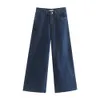 Jeans da donna Vestiti a vita alta Abbigliamento in denim Blu scuro Streetwear Moda di qualità vintage Pantaloni dritti Harajuku 210520