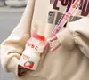 480ml Plastic Leuke Yoghurt Waterfles Tour Drinkfles Yakult Vorm Kawaii Melkpak Shaker Fles voor KidsGirlAdult H0831106810