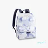 Bag Watercolor Backpack Handbag Men Women Backpacks Satchels Canvas Leather Color Tie-dye Letter Printed Pocket Shoulder Adjustable