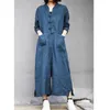 Women's Jumpsuits & Rompers Women Summer Autumn Linen Ladies Vintage Plus Size Overalls Female 2021 Flax