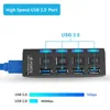 Hubs USB 3.0 Hub 2.0 Çok Splitter 3 Hab Kullanımı Güç Adaptörü 4/7 Port Genişletici PC Bilgisayar Aksesuarları