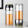 Glazen waterfles met infuser filter scheiding dubbele walllakwicht mijn 300ml