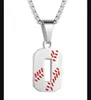 Detaljhandelspris Ny grossist Ny Titan Sport Tillbehör Baseball Jersey Number Halsband Rostfritt Stål Charms Stitching