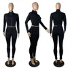 Kvinnor Stitching Line Tracksuits 2 Piece Set Outfits Fall Fashion Långärmad Höst Jogging Sportkläder Leggings Sweats Shirt Sport Sport 2021