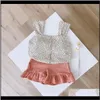 Clothing Baby Kids Maternity Drop Delivery 2021 Summer Of Ly Born Slings Top Ruffled Shorts Suit For Child Girls Baby Childrens Clothes Birth