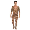 BHs Sets Herren Crotchless Sexy Dessous Transparent Fishnet Bodysuit Erotische Nylon Bodycon Strümpfe Catsuit Gay Cosplay Sex Mesh Strumpfhosen