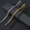 Link, Chain 7MM Titanium Curb Cuban Link Bracelet Silver/Gold/Black Solid Unisex Jewelry Gift Men Punk