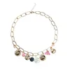 Boho déclaration couleur or grandes chaînes perles baroques Portrait coquille pendentif collier pour femmes filles plage colliers Chokers