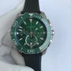 Orologi sportivi da uomo VK all'ingrosso Lunetta in ceramica verde Movimento al quarzo giapponese Cronografo Cinturino in gomma F2 Orologi da polso