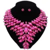 Women Crystal Gold Color Fashion Necklace Earring African Costume Nigerian Wedding Accessories Jewelry Set