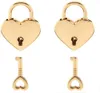 Valentine's Small Metal Heart Shaped Padlock Mini Lock with Key for Jewelry Storage Box Diary Book HandBags XB1