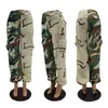 HAOYUAN Tallas grandes Pantalones de camuflaje Mujeres Botón Up Cintura alta Pantalones de chándal Bolsillo Joggers Ropa de otoño Pantalones de gran tamaño ocasionales Y211115