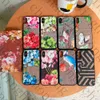 Étuis de téléphone à motif de fleurs fraîches de litchi de luxe de styliste avec marque de mode pour Iphone 12 11 Pro XS MAX XR X couverture en toile