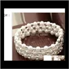 Armband Jewelrybracelet Multi-Layer Stretch Pearls Bridal Rhinestone Armband Wedding Party 1178 Drop Delivery 2021 Ru9tt