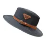 2021 Luksusowy P Letter Flat Top Straw Hat for Women Men Travel Beach Chis Tide Hats4058853