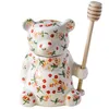 300 ml Ceramiczny Cute Bear Miód Słoik z Pokrywą Słoik do przechowywania dla kuchni Spoon Home Decor Akcesoria Narzędzia Kuchenne Kreatywne Prezenty